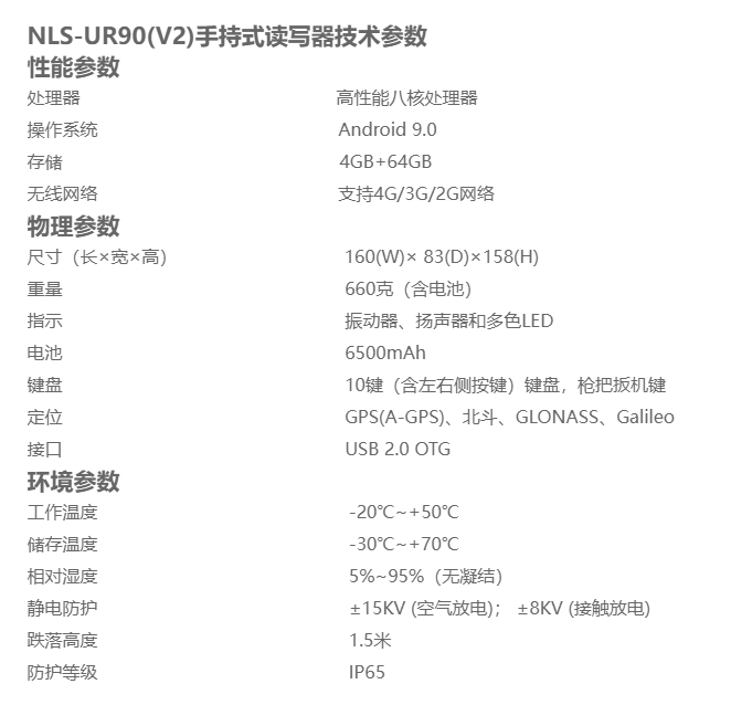 新大陸NLS-UR90(V2)參數圖